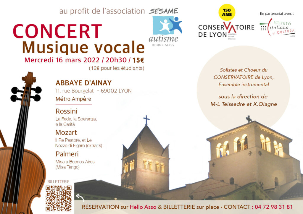 Concert Musique Vocale en soutien à l’association SARA